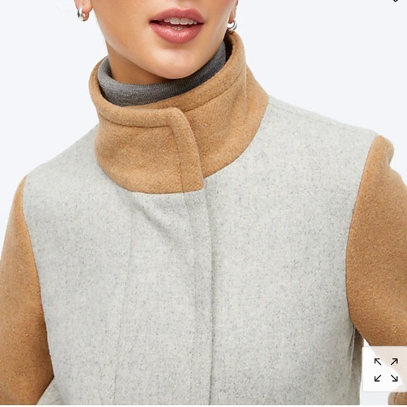 J. CREW COLOR BLOCK CITY COAT - CAMEL - Picture 3 of 6